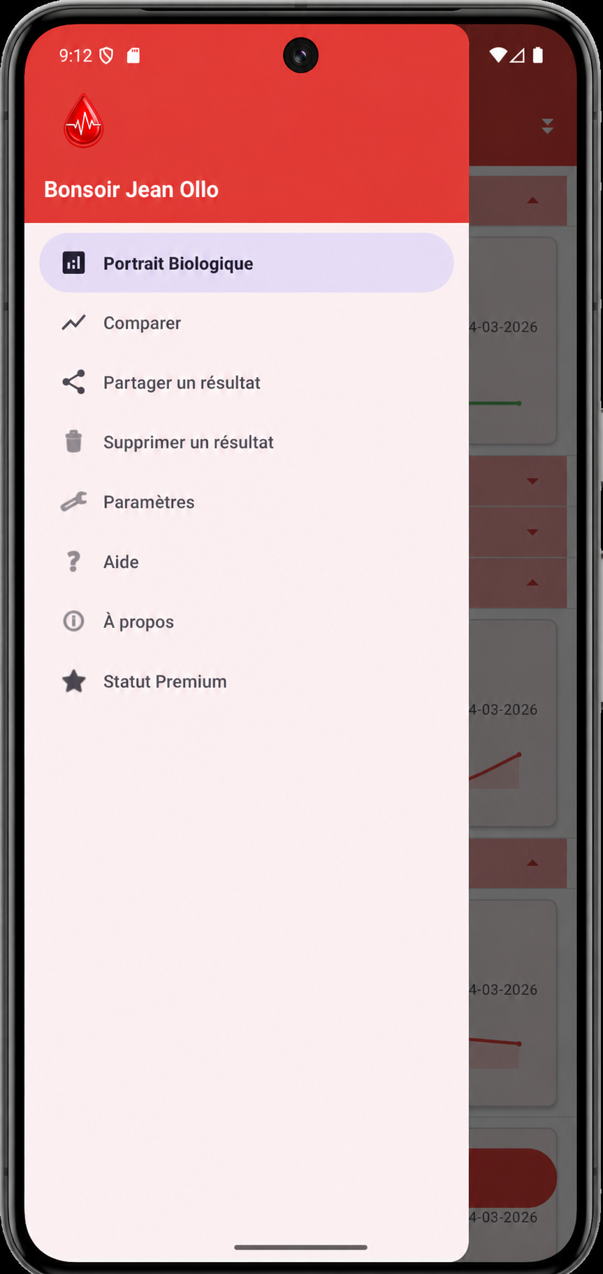 Graphiques d'évolution SuiviBio